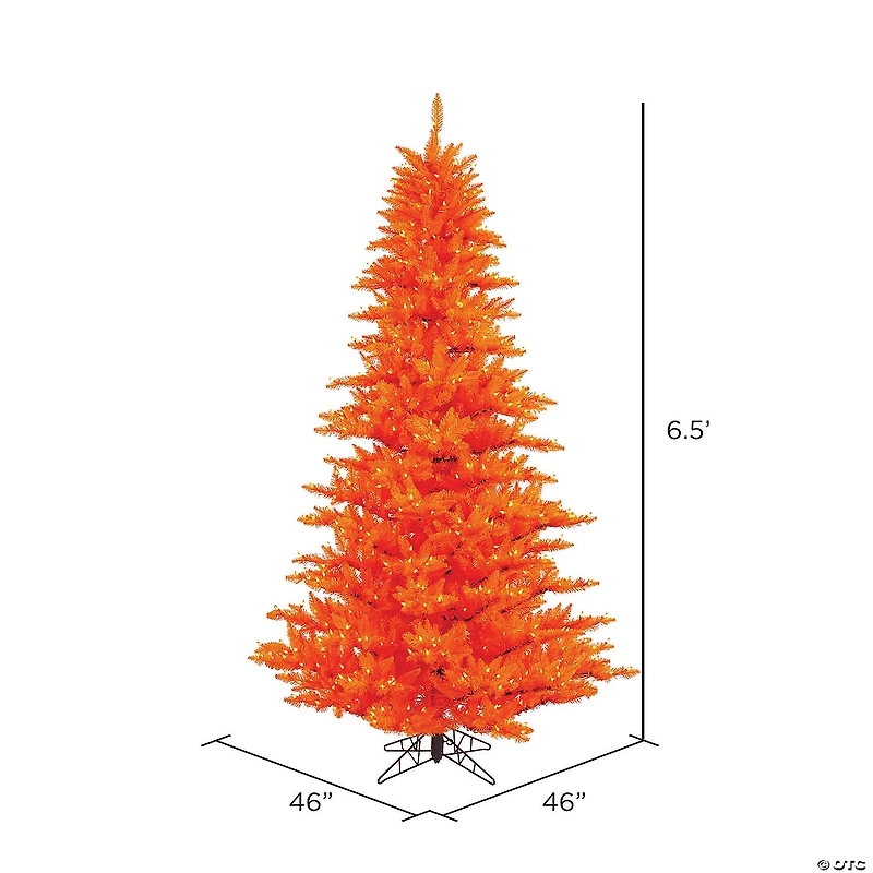 Vickerman 6.5' Orange Fir Christmas Tree with Orange LED Lights