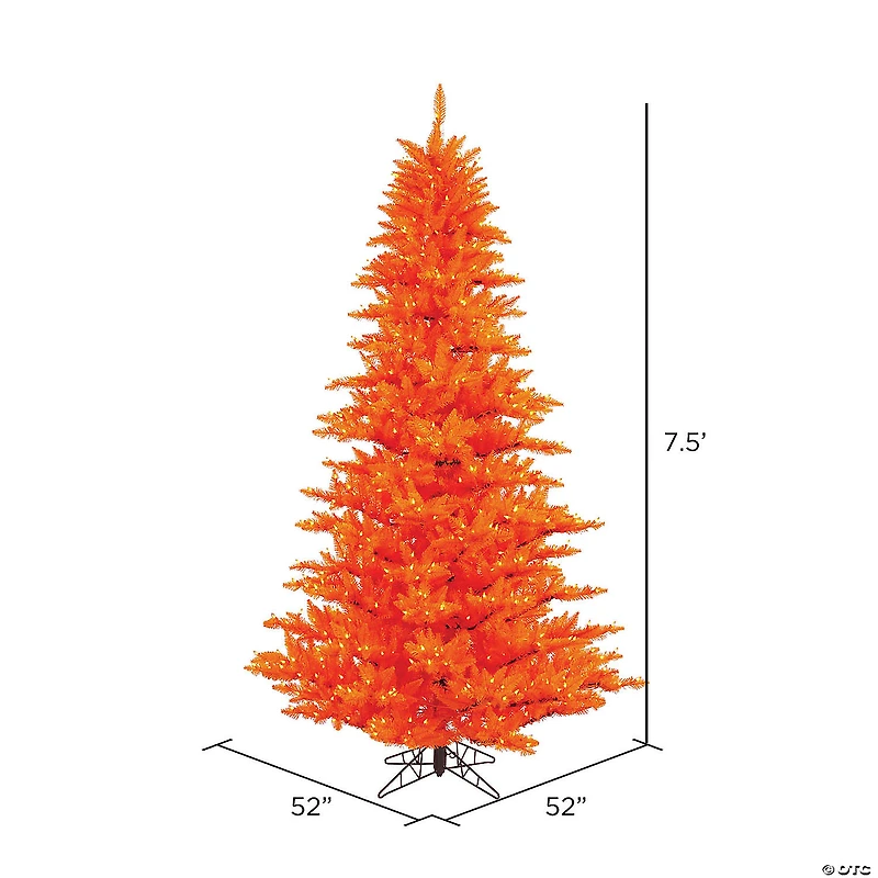 Vickerman 7.5' Orange Fir Christmas Tree with Orange LED Lights