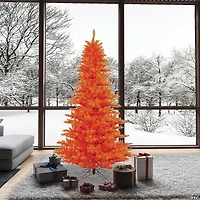 Vickerman 7.5' Orange Fir Christmas Tree with Orange LED Lights