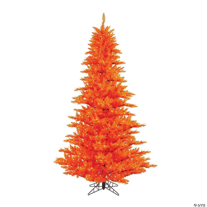 Vickerman 7.5' Orange Fir Christmas Tree with Orange LED Lights