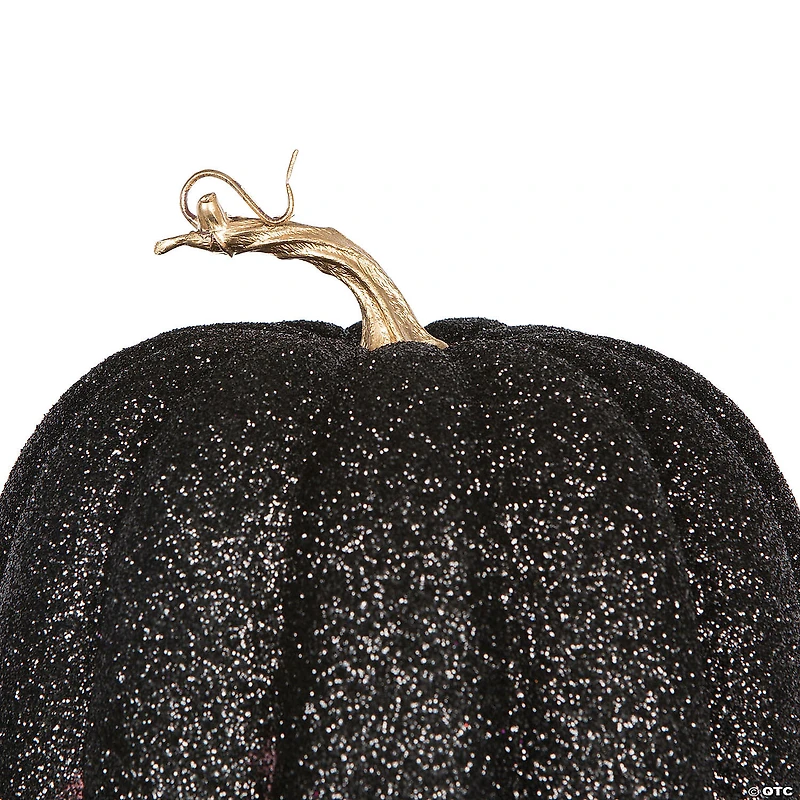 Vickerman 8" Black Pumpkins Assorted Set of 3.