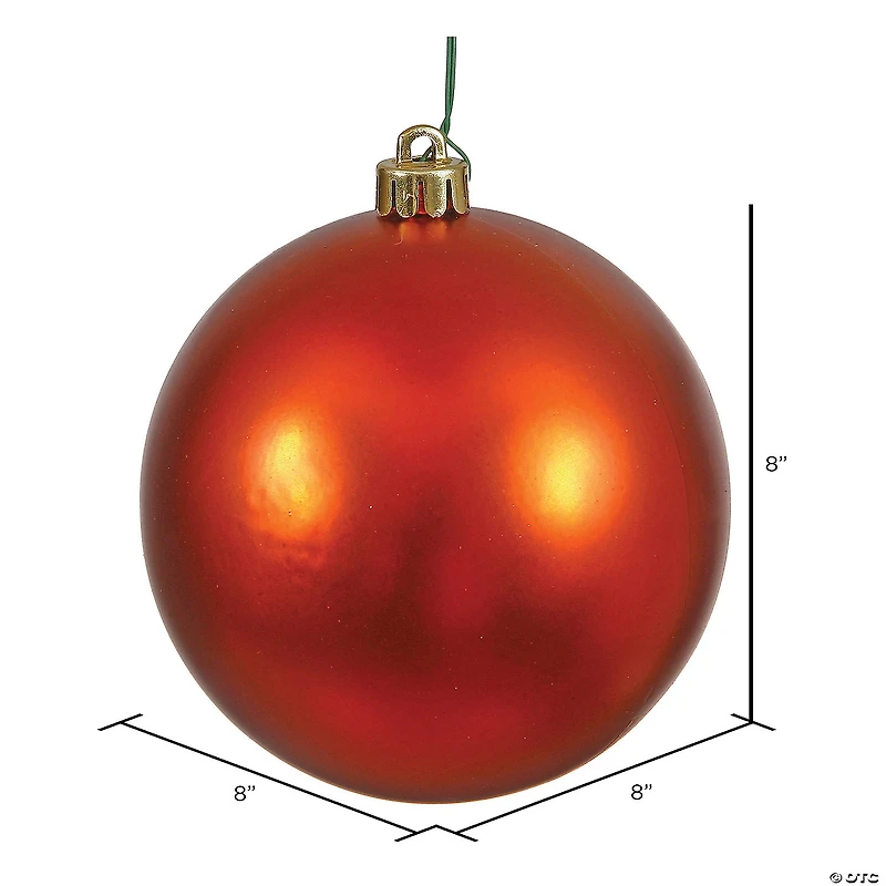Vickerman 8" Burnished Orange Matte Ball Ornament