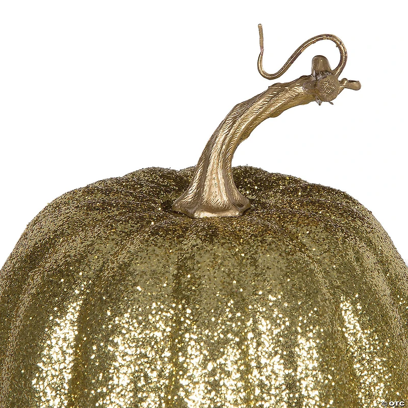 Vickerman 8" Gold Pumpkins Assorted Set of 3.