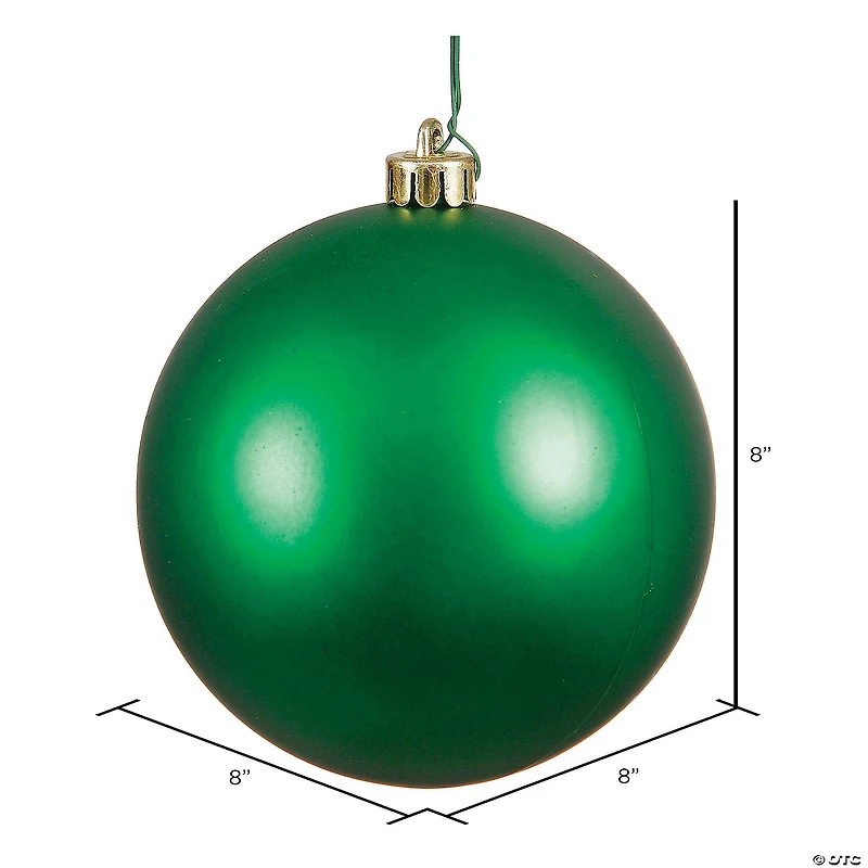 Vickerman 8" Green Matte Ball Ornament