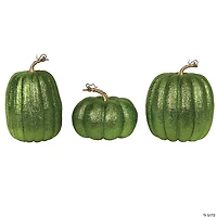 Vickerman 8" Lime Pumpkins Assorted Set of 3.