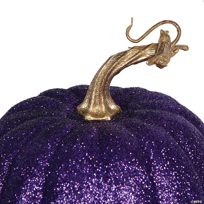 Vickerman 8" Purple Pumpkins Assorted Set of 3.