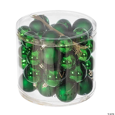Vickerman Shatterproof 1.5"-2" Green Shiny and Matte Ball Christmas Ornament Assortment, 50 per Box
