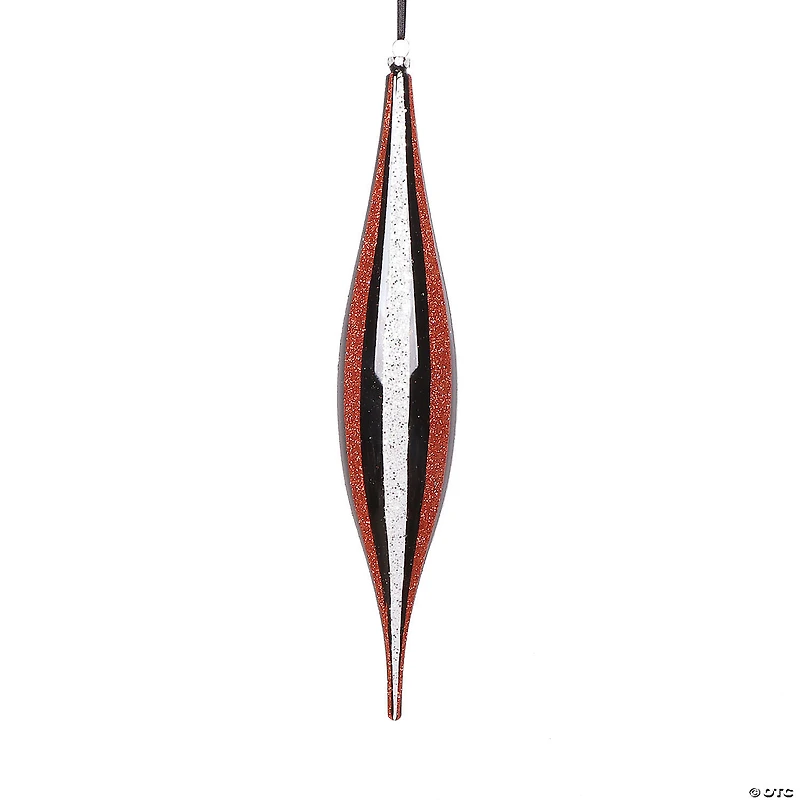 Vickerman Shatterproof 13" Giant Black White Orange Shuttle Christmas Ornament, 2 per bag