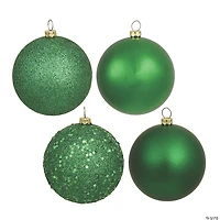 Vickerman Shatterproof 2.4" Green 4-Finish Ball Christmas Ornament, 24 per Box