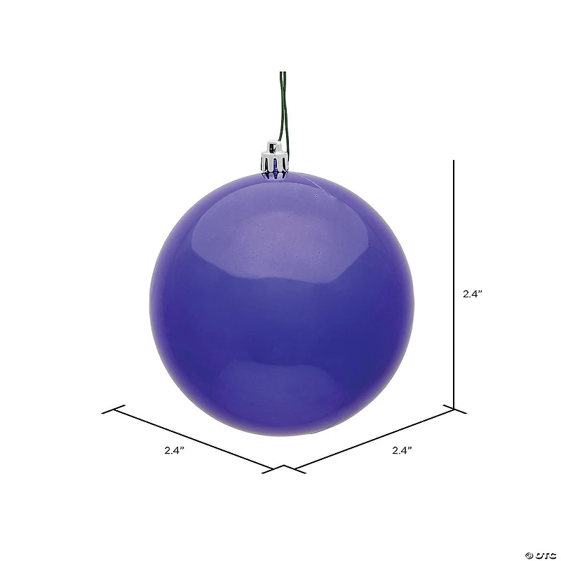 Vickerman Shatterproof 2.4" Purple Shiny Ball Christmas Ornament, 24 per Bag