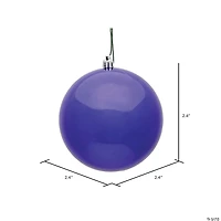 Vickerman Shatterproof 2.4" Purple Shiny Ball Christmas Ornament, 24 per Bag