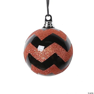 Vickerman Shatterproof 4.7" Black Orange Round Christmas Ornament