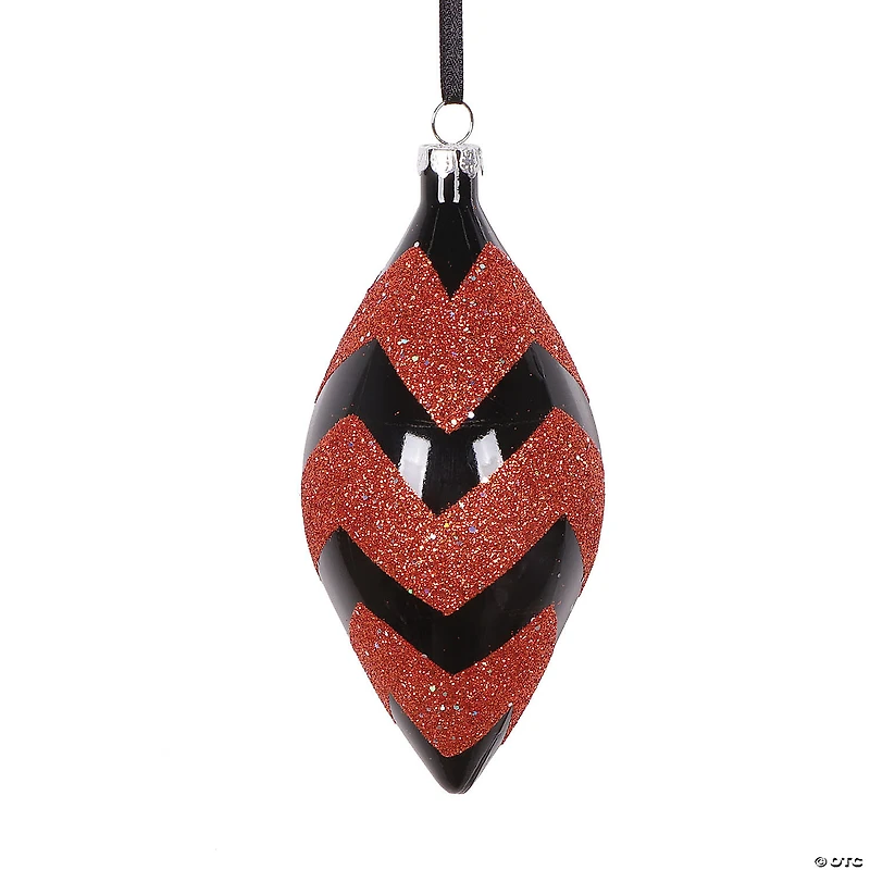 Vickerman Shatterproof 5" Black Orange Shuttle Christmas Ornament, 4 per bag