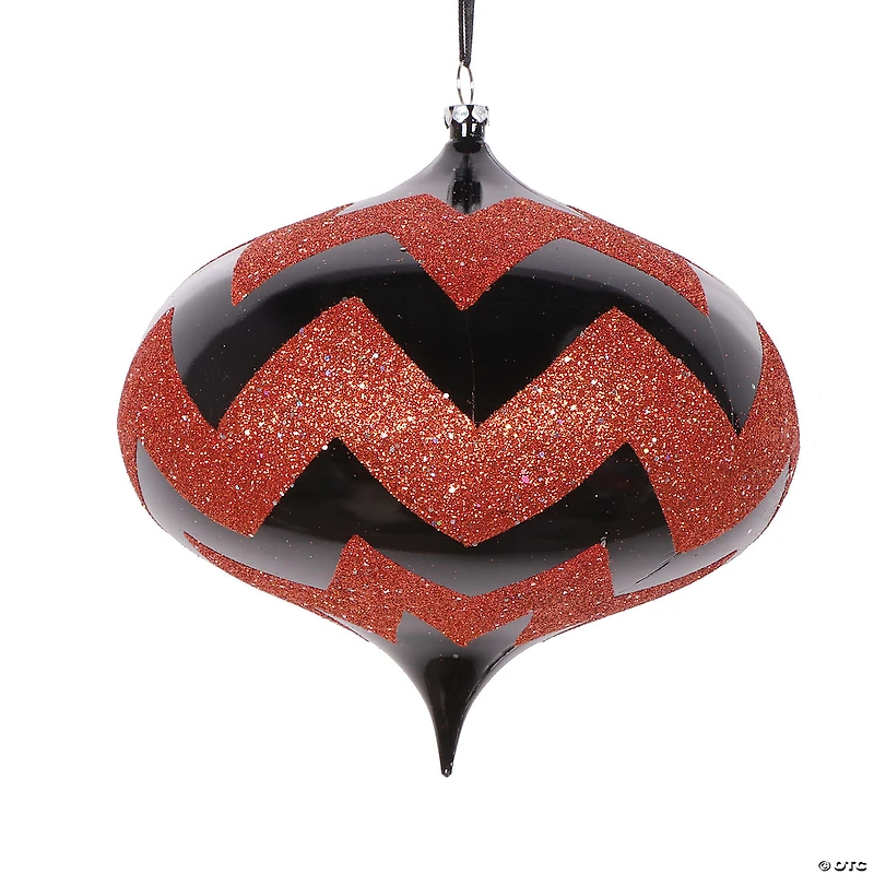 Vickerman Shatterproof 6.3" Black Orange Onion Christmas Ornament, 2 per bag