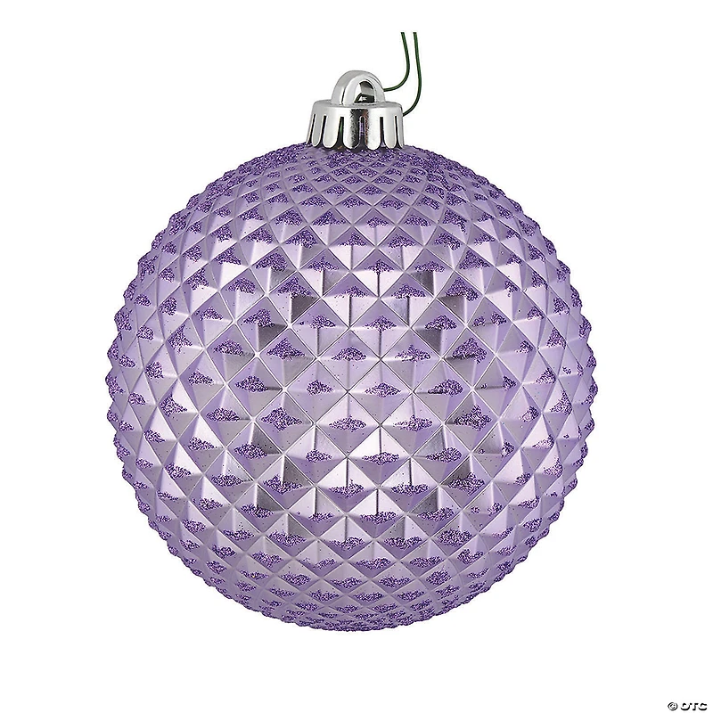 Vickerman Shatterproof 6" Lavender Durian Glitter Ball Christmas Ornaments, 4 per Box