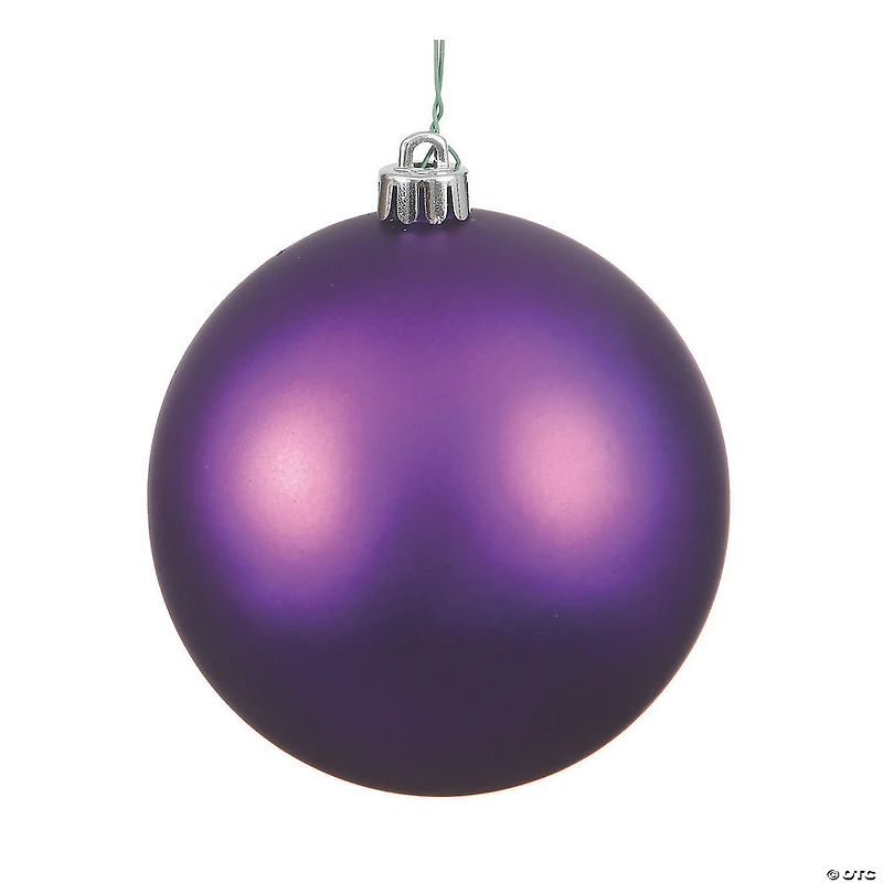 Vickerman Shatterproof 6" Plum Matte Ball Christmas Ornament, 4 per Bag