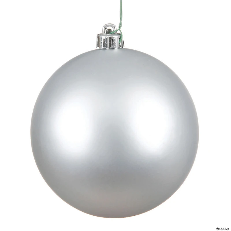Vickerman Shatterproof 6" Silver Matte Ball Christmas Ornament, 4 per Box