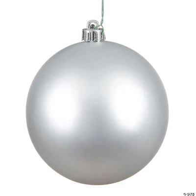 Vickerman Shatterproof 6" Silver Matte Ball Christmas Ornament, 4 per Box