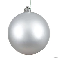 Vickerman Shatterproof 6" Silver Matte Ball Christmas Ornament, 4 per Box
