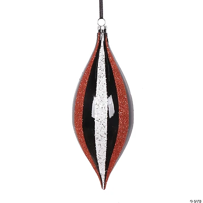 Vickerman Shatterproof 7" Black White Orange Shuttle Christmas Ornament, 4 per bag