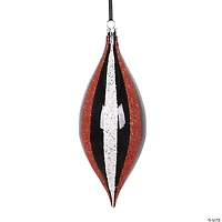 Vickerman Shatterproof 7" Black White Orange Shuttle Christmas Ornament, 4 per bag