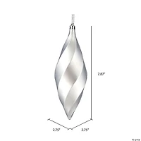 Vickerman Shatterproof 8" Silver Matte Swirl Finial Christmas Ornaments, 6 per Bag