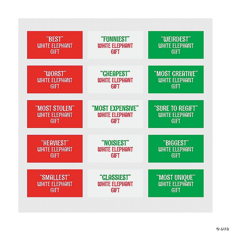 White Elephant Trophies - 12 Pc.
