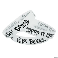 White Glow-in-the-Dark Halloween Rubber Bracelets - 12 Pc.