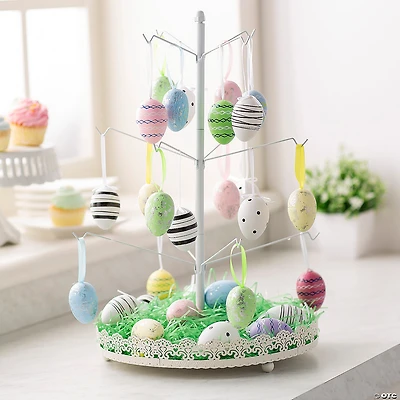 White Metal Ornament Tabletop Tree
