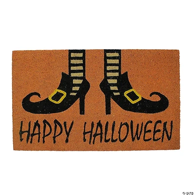 Wicked Witch Shoes "Happy Halloween" Coir Doormat 18" x 30"