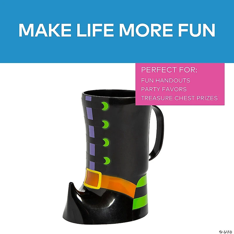 Witch Boot Plastic Mugs - 12 Pc.