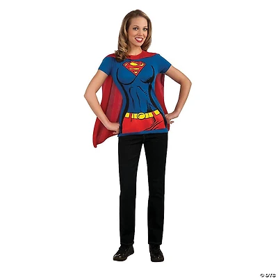 Women’s Supergirl™ Shirt Costume with Cape