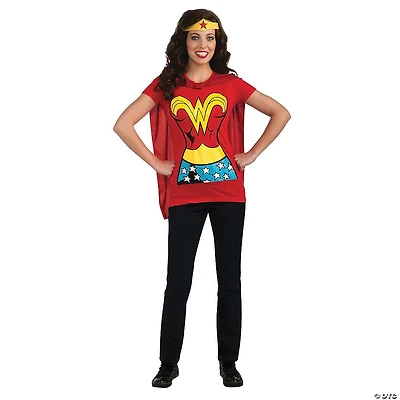 Women’s Wonder Woman™ Shirt Costume with Cape