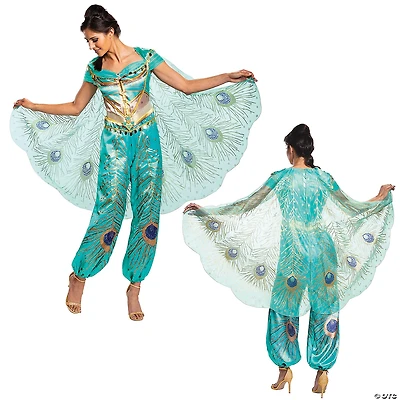 Women's Deluxe Aladdin™ Live Action Teal Jasmine Costume