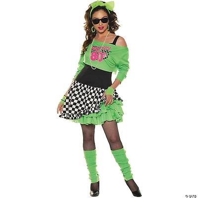 Women's Green Totally Awesome 80's Costume