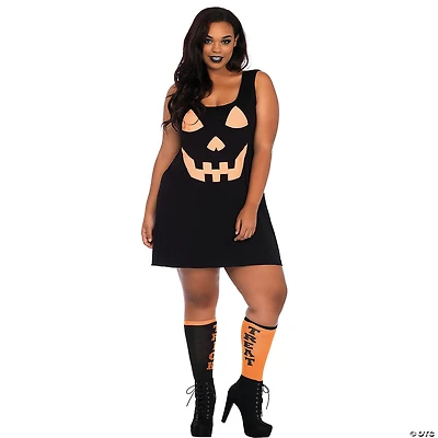 Women's Plus Size Pumpkin Jersey Dress Costume