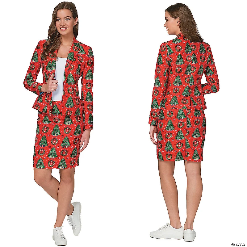 Women's Red Christmas Tree Suit