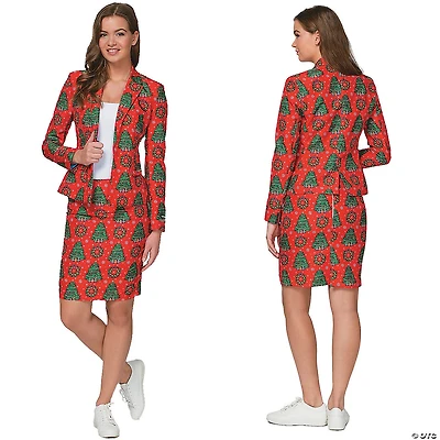 Women's Red Christmas Tree Suit