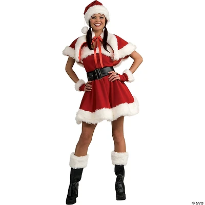 Women's Sexy Velvet Miss Santa Dress Costume