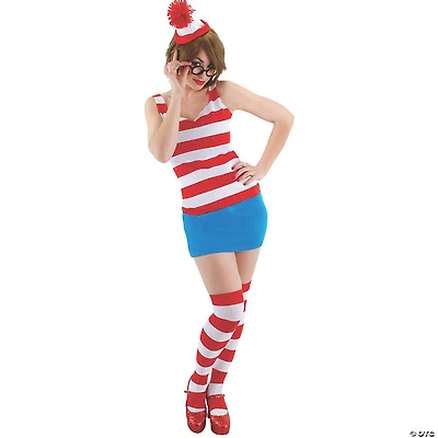 Women's Where's Waldo Dress Plus Size Costume - Large/XL