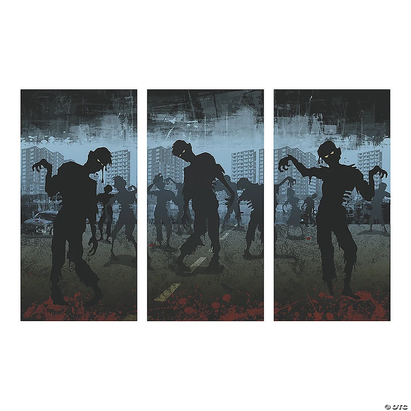 Zombies Backdrop Halloween Decoration - 3 Pc.