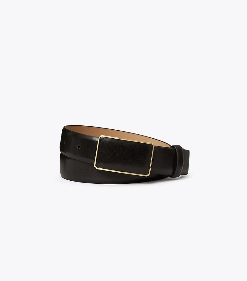 1.5" Smooth Leather Plate Belt