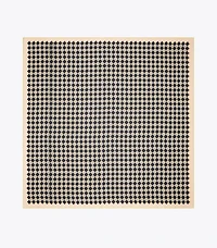 3D Checkered Logo Double-Sided Oversized Silk Square Scarf 