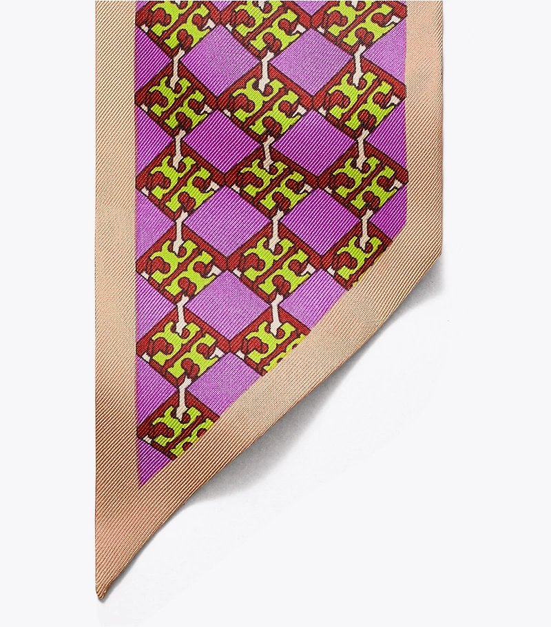 3D Checkered Logo Silk Ribbon Tie