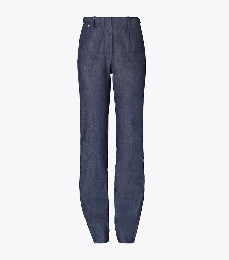 Ankle-Zip Cotton Jeans