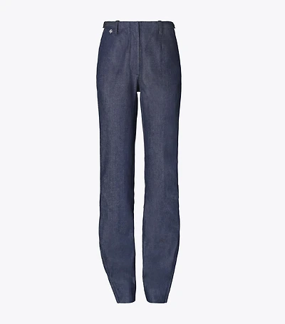Ankle-Zip Cotton Jeans