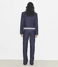 Ankle-Zip Cotton Jeans