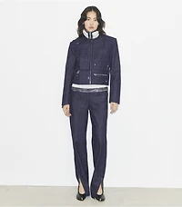 Ankle-Zip Cotton Jeans