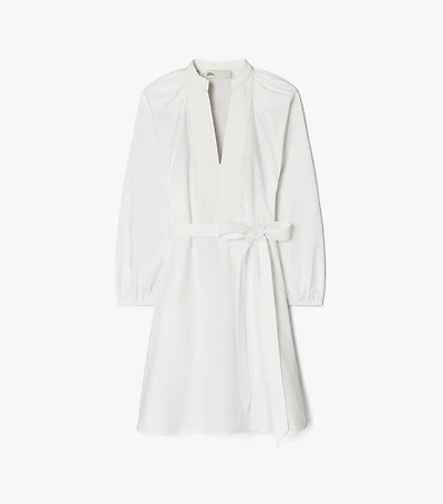 Balloon Sleeve Cotton Tunic Dress