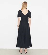 Balloon Sleeve Linen Dress